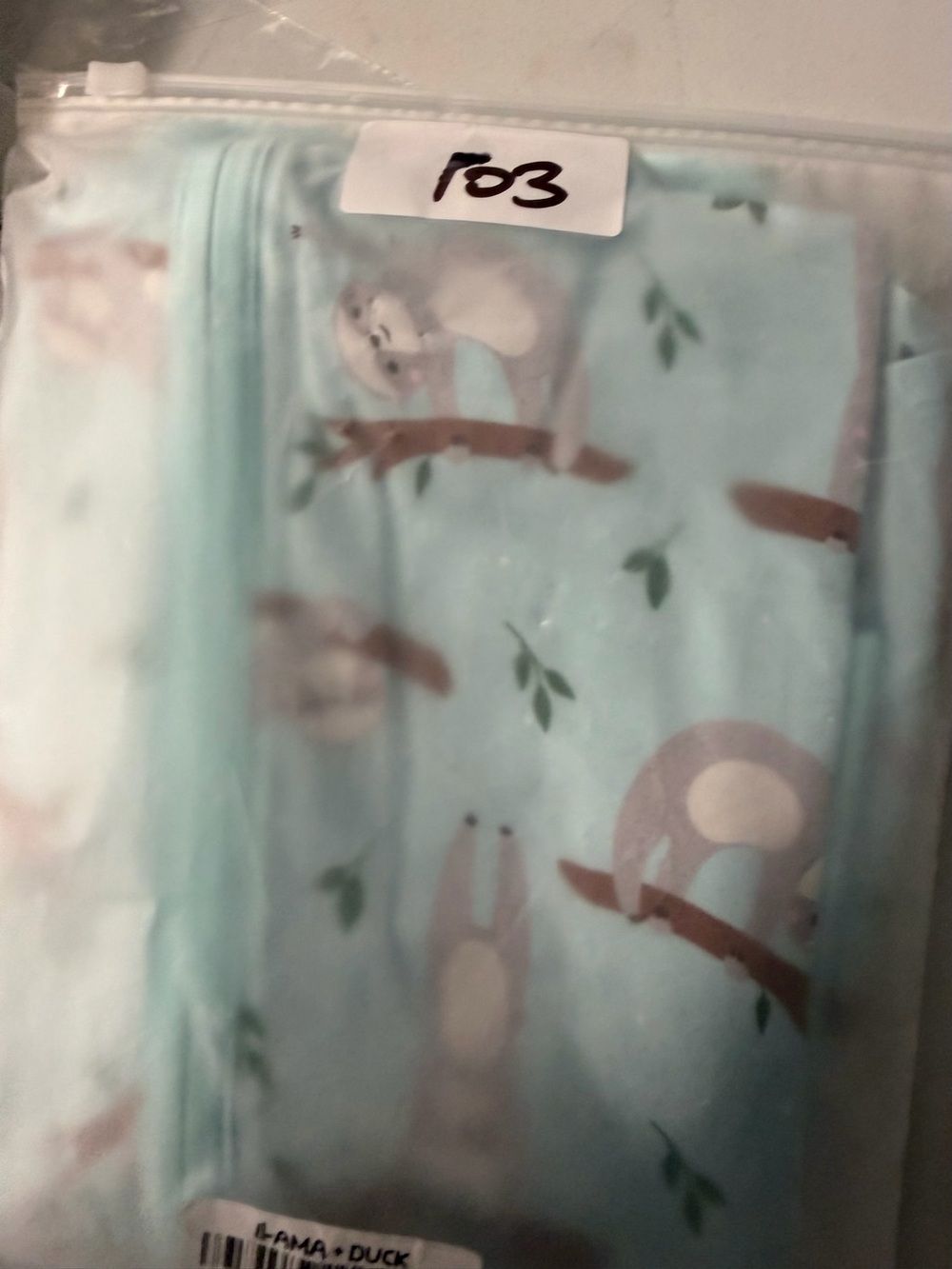 Bamboo two toddler, zippy Light Blue Sloth Print Lana duck VIP brand NWT